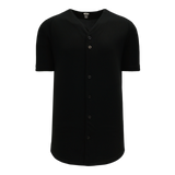 Athletic Knit (AK) BA5200M-001 Mens Black Full Button Baseball Jersey