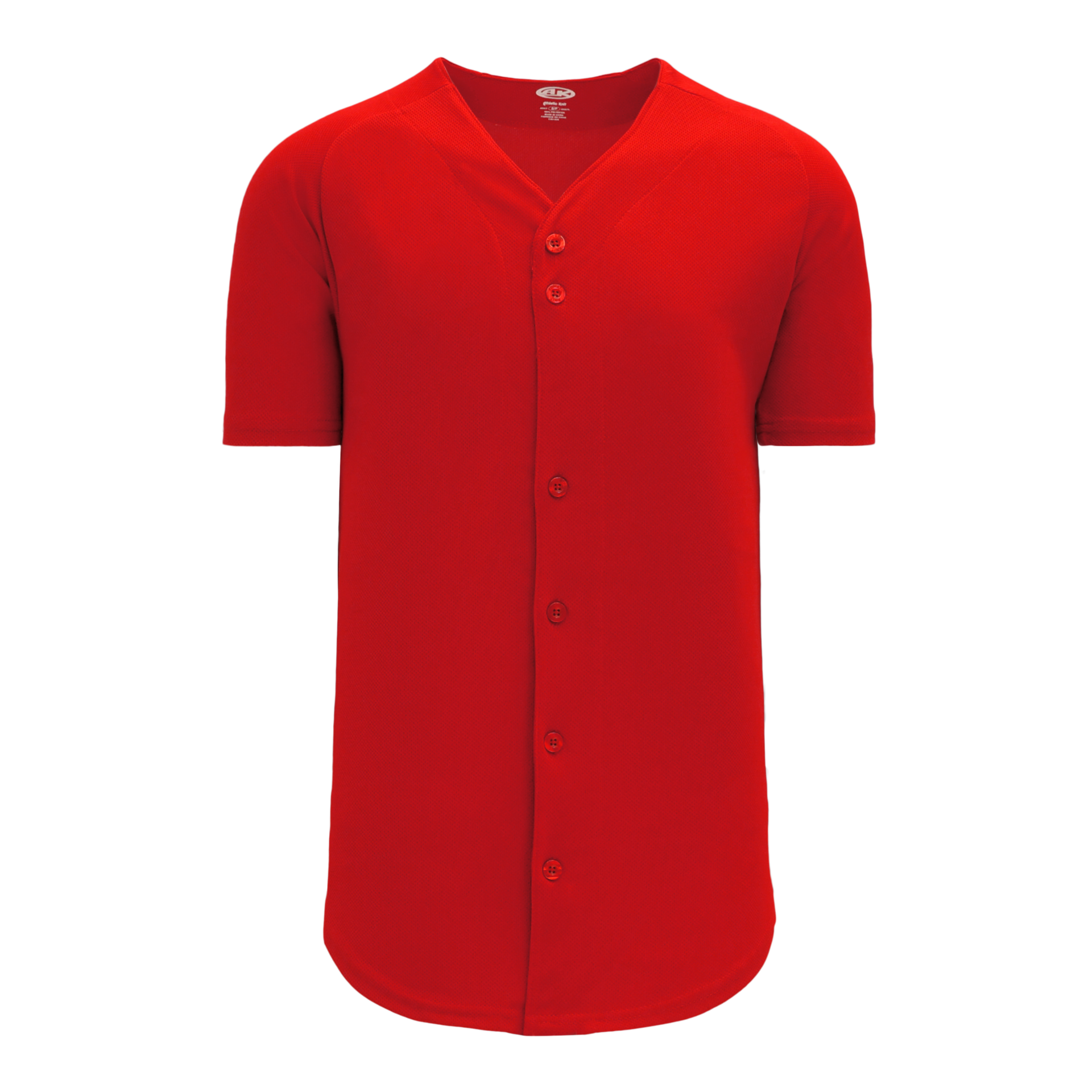 Athletic Knit AK BA5200M 005 Mens Red Full Button Baseball