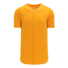Athletic Knit (AK) BA5200M-006 Mens Gold Full Button Baseball Jersey - CLOSEOUT