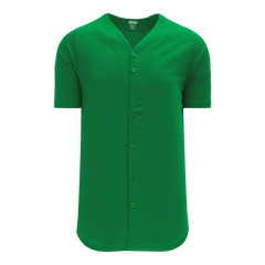 Athletic Knit (AK) BA5200M-007 Mens Kelly Green Full Button Baseball Jersey - CLOSEOUT
