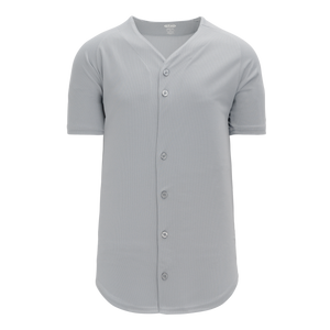 Athletic Knit (AK) BA5200L-012 Ladies Grey Full Button Baseball Jersey