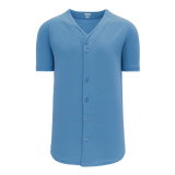 Athletic Knit (AK) BA5200L-018 Ladies Sky Blue Full Button Baseball Jersey