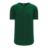 Athletic Knit (AK) BA5200M-029 Mens Dark Green Full Button Baseball Jersey