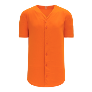 Athletic Knit (AK) BA5200L-064 Ladies Orange Full Button Baseball Jersey