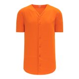 Athletic Knit (AK) BA5200L-064 Ladies Orange Full Button Baseball Jersey