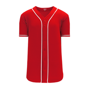 Athletic Knit (AK) BA5500A-CIN698 Cincinnati Red Adult Full Button Baseball Jersey