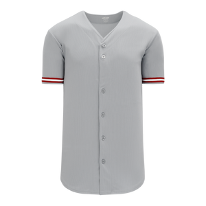 Athletic Knit (AK) BA5500Y-CIN699 Cincinnati Grey Youth Full Button Baseball Jersey