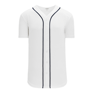Athletic Knit (AK) BA5500A-DET574 Detroit White Adult Full Button Baseball Jersey