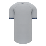Athletic Knit (AK) BA5500Y-NYY573 New York Yankees Grey Full Button Baseball Jersey