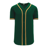 Athletic Knit (AK) BA5500A-OAK592 Oakland A's Dark Green Adult Full Button Baseball Jersey