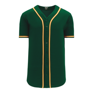 Athletic Knit (AK) BA5500Y-OAK592 Oakland Dark Green Youth Full Button Baseball Jersey