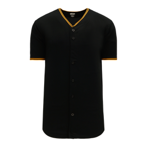 Athletic Knit (AK) BA5500Y-PIT578 Pittsburgh Black Youth Full Button Baseball Jersey