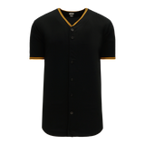 Athletic Knit (AK) BA5500A-PIT578 Pittsburgh Pirates Black Adult Full Button Baseball Jersey