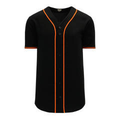 Athletic Knit (AK) BA5500A-SF577 San Francisco Giants Black Adult Full Button Baseball Jersey - CLOSEOUT