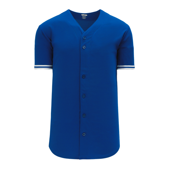 Athletic Knit (AK) BA5500A-TOR568 Toronto Blue Jays Royal Blue Adult Full Button Baseball Jersey