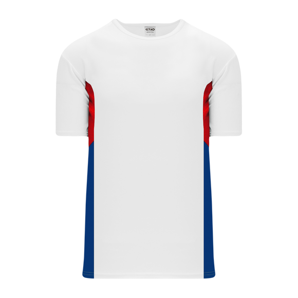 Athletic Knit (AK) BA563-335 White/Red/Royal Blue Pullover Baseball Jersey - PSH Sports
