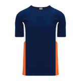 Athletic Knit (AK) BA563-465 Navy/White/Orange Pullover Baseball Jersey - PSH Sports