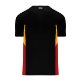 Athletic Knit (AK) BA563-470 Black/Gold/Red Pullover Baseball Jersey - PSH Sports