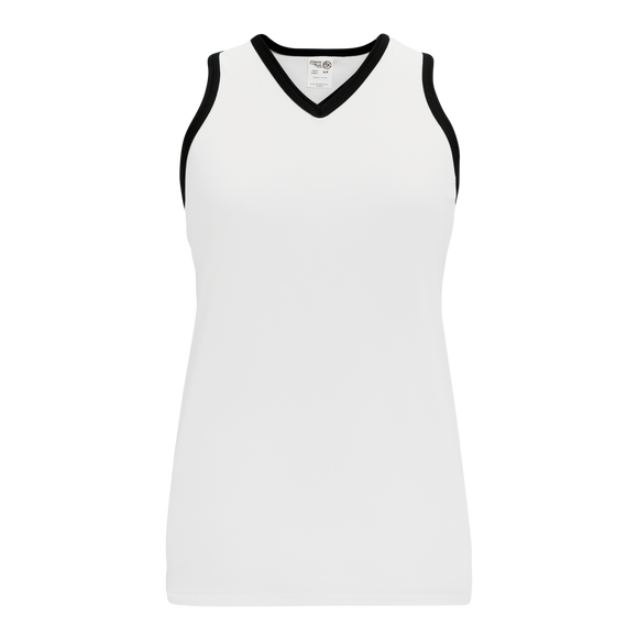 Athletic Knit (AK) V583L-222 White/Black Ladies Volleyball Jersey