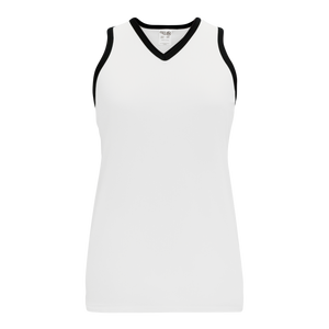 Athletic Knit (AK) BA583L-222 White/Black Ladies Softball Jersey