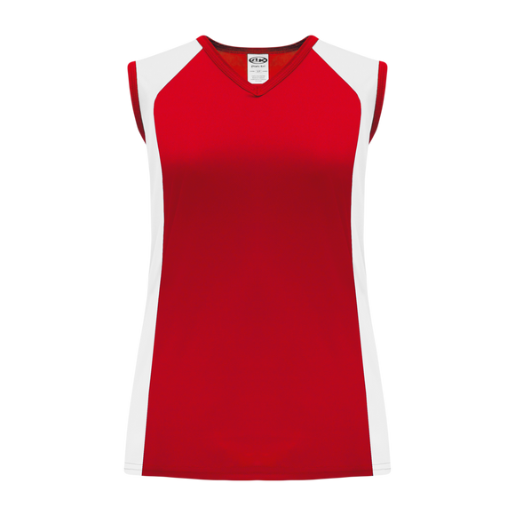 Athletic Knit (AK) V601L-208 Ladies Red/White Volleyball Jersey