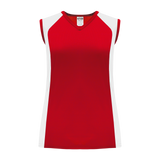 Athletic Knit (AK) BA601L-208 Ladies Red/White Softball Jersey