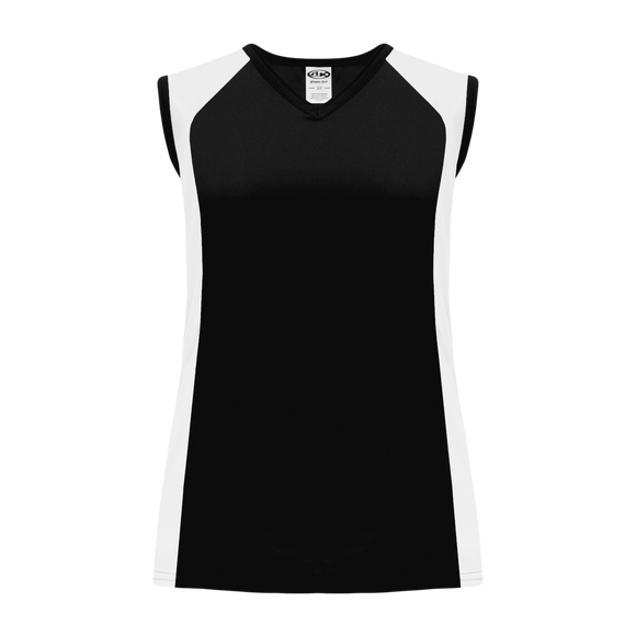 Athletic Knit (AK) V601L-221 Ladies Black/White Volleyball Jersey