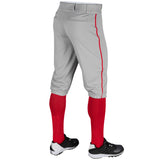 Champro BP101 Grey Triple Crown Knicker with Scarlet/Red Braid Adult Baseball Pant