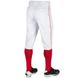 Champro BP101 White Triple Crown Knicker with Scarlet/Red Braid Adult Baseball Pant