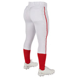 Champro BP11P Tournament White Traditional Womens Low-Rise Softball Pant with Scarlet/Red Braid