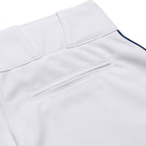 Champro BP11P Tournament White Traditional Girls Low-Rise Softball Pant with Navy Braid