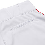 Champro BP11P Tournament White Traditional Womens Low-Rise Softball Pant with Scarlet/Red Braid