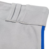 Champro BP11P Tournament Grey Traditional Girls Low-Rise Softball Pant with Royal Blue Braid