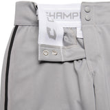 Champro BP11P Tournament Grey Traditional Womens Low-Rise Softball Pant with Black Braid