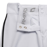 Champro BP11P Tournament White Traditional Womens Low-Rise Softball Pant with Black Braid
