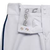 Champro BP11P Tournament White Traditional Womens Low-Rise Softball Pant with Navy Braid