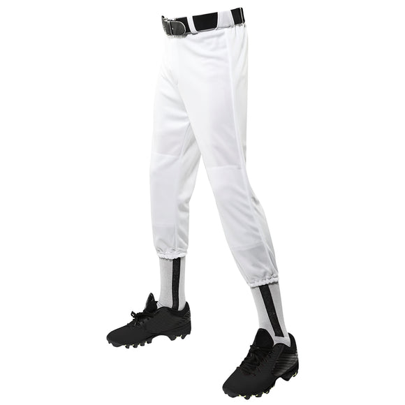 Champro BP1Y White Performance Pull-up Belt Loop Youth Baseball Pant