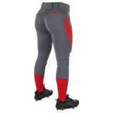Champro BP28 Surge Graphite/Scarlet/Red Traditional Style Womens Low-Rise Softball Pant