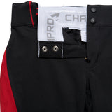 Champro BP28 Surge Black/Scarlet/Red Traditional Style Girls Low-Rise Softball Pant