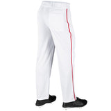 Champro BP41U White with Scarlet/Red Braid MVP Open Bottom Youth Baseball Pant