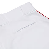 Champro BP41U White with Scarlet/Red Braid MVP Open Bottom Adult Baseball Pant