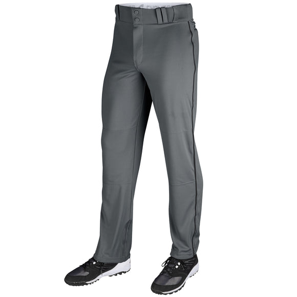 Champro BP91U Graphite Triple Crown Open Bottom Adult Baseball Pant with Black Piping