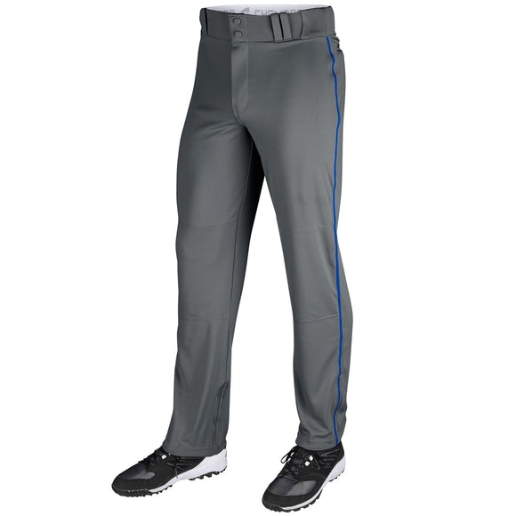 Champro BP91U Graphite Triple Crown Open Bottom Adult Baseball Pant with Royal Blue Piping