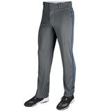 Champro BP91U Graphite Triple Crown Open Bottom Youth Baseball Pant with Royal Blue Piping
