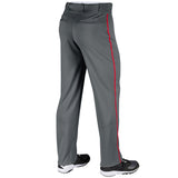 Champro BP91U Graphite Triple Crown Open Bottom Youth Baseball Pant with Scarlet/Red Piping