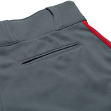 Champro BP91U Graphite Triple Crown Open Bottom Adult Baseball Pant with Scarlet/Red Piping