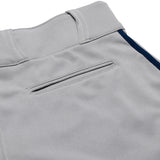 Champro BP91U Grey Triple Crown Open Bottom Adult Baseball Pant with Navy Piping