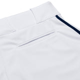 Champro BP91U White Triple Crown Open Bottom Adult Baseball Pant with Navy Piping