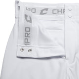 Champro BP91U White Triple Crown Open Bottom Youth Baseball Pant with Navy Piping