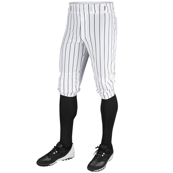 Champro BPPINK White Triple Crown Knicker with Black Pinstripes Youth Baseball Pant